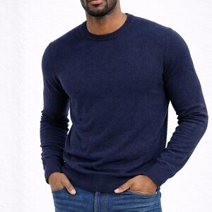 $249 J.Crew Italian Cashmere Navy Crewneck Sweater Men’s Medium Luxury Preppy